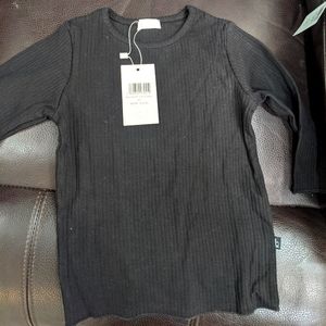 Ribbed three quarter sleeve cotton tee